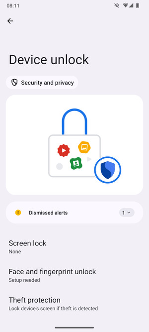 Select Screen lock