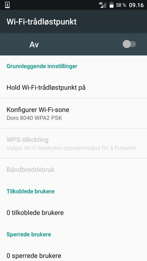 Velg Konfigurer Wi-Fi-sone