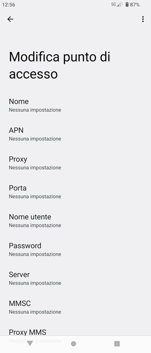 Inserisci informazioni MMS