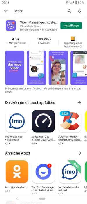 Wählen Sie die App