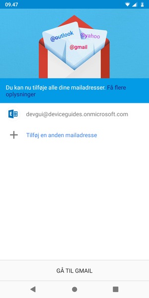 Vælg GÅ TIL GMAIL