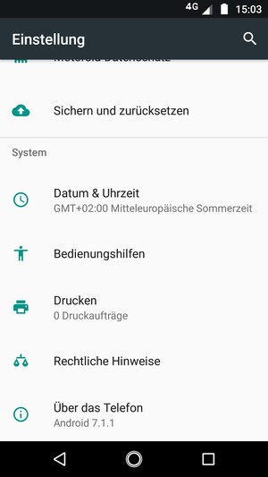 Scrollen Sie und wählen Sie Über das Telefon