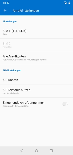 Wählen Sie SIM 1 oder SIM 2