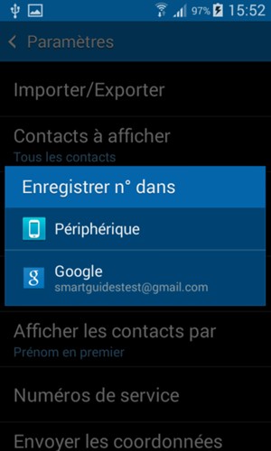 Sélectionnez votre compte Google