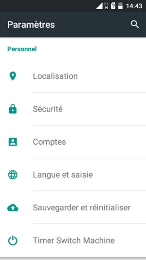 Faites défiler et sélectionnez Sécurité