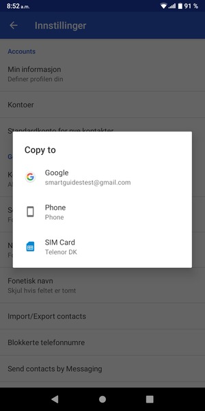 Velg din Google-konto