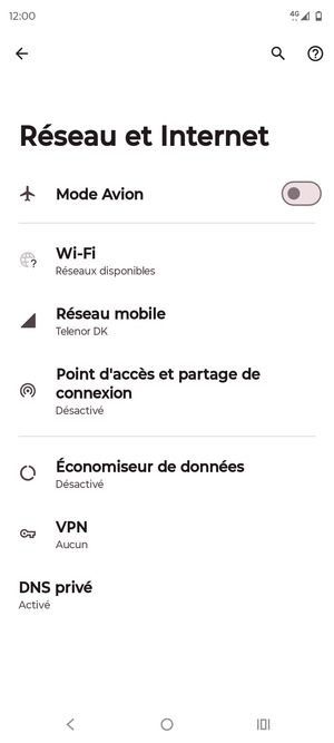Sélectionnez Réseau mobile