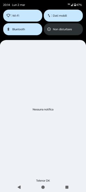 Scorri nuovamente verso il basso il menu in alto