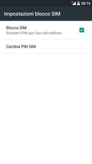 Seleziona Cambia PIN SIM