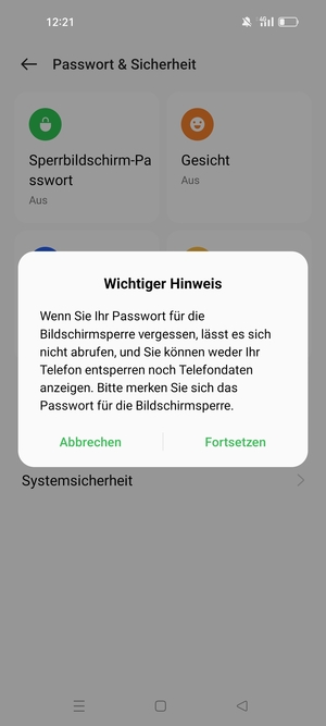 Wählen Sie Fortsetzen