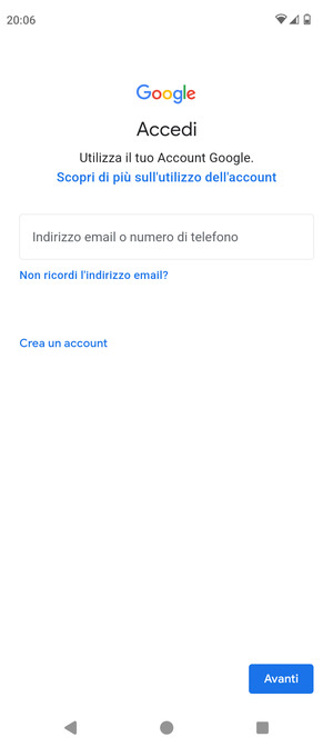 Inserisci il tuo indirizzo Gmail e seleziona Avanti