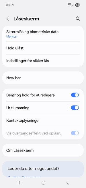 Din telefon er nu sikret med en skærmlås
