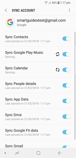 Your information will be synchronised