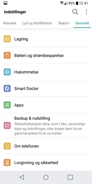 Scroll til og vælg Om telefonen