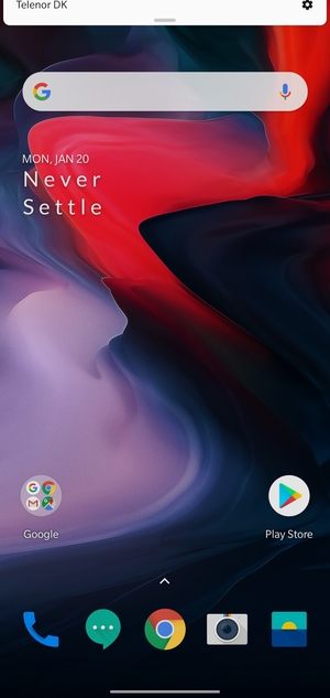 Slide down the top menu