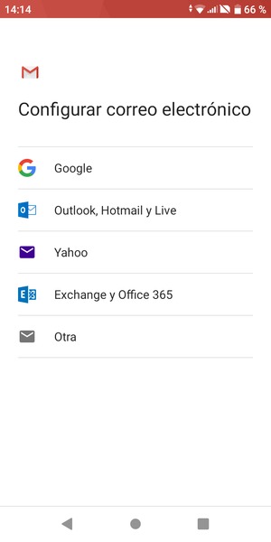 Seleccione Outlook, Hotmail y Live
