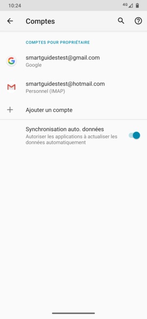 Sélectionnez votre compte Google