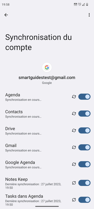 Vos informations seront synchronisées