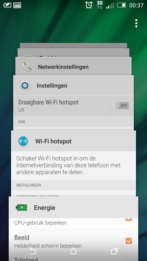 Selecteer het X pictogram om alle actieve apps te sluiten