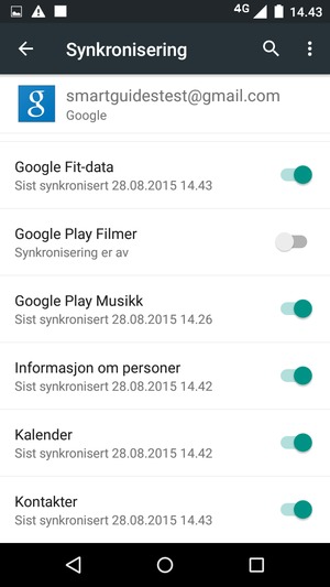 Forsikre deg om at Kontakter er valgt