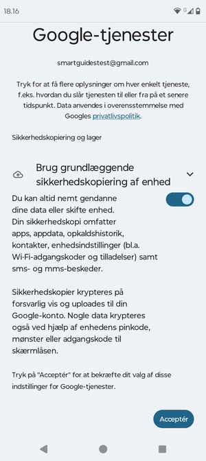 Vælg Acceptér
