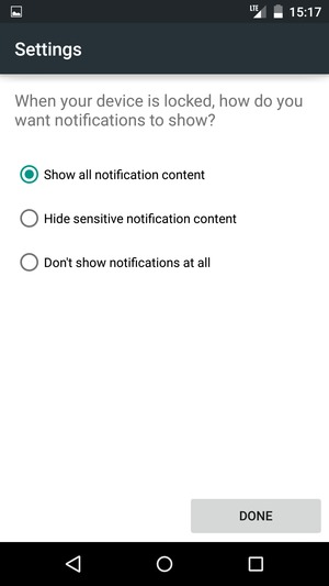 Select your preferred option and select DONE