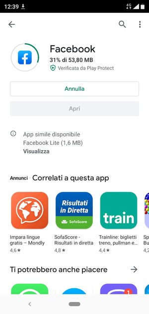 Attendi il completamento del processo di installazione