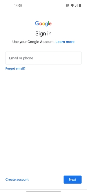 Enter your Gmail address and select Next