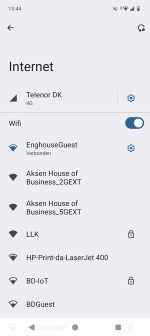 U bent nu verbonden met het WiFi-netwerk