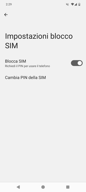 Seleziona Cambia PIN della SIM