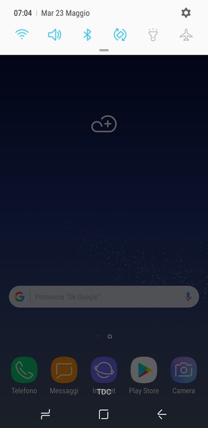 Scorri nuovamente verso il basso il menu in alto