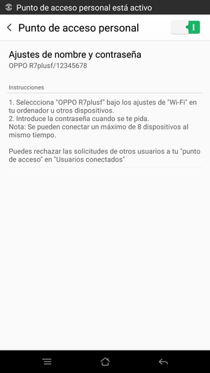 El teléfono ha sido configurado para su uso como módem