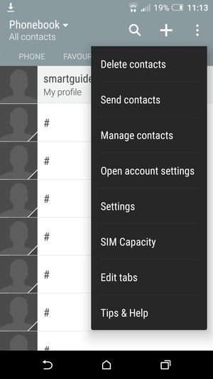 Select Manage contacts