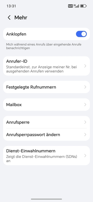 Wählen Sie Mailbox