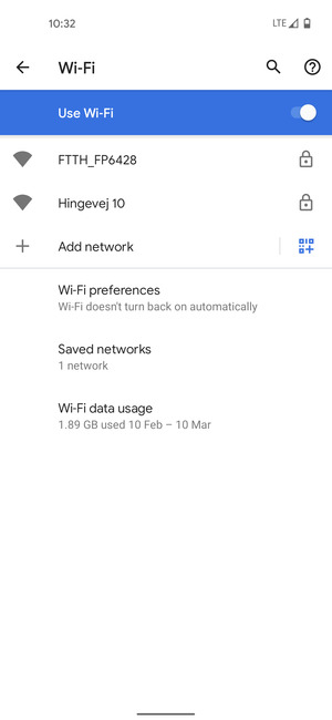 Select the wireless network you want to connect to