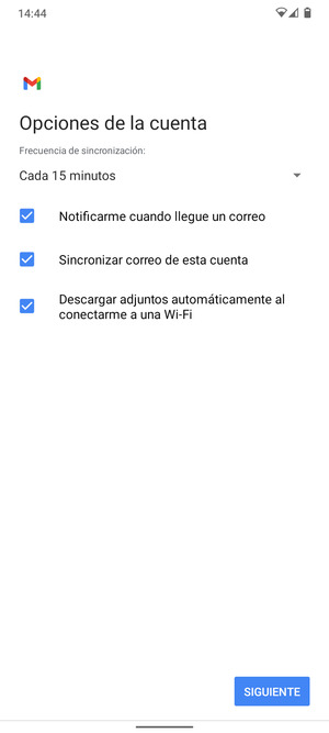 Seleccione SIGUIENTE