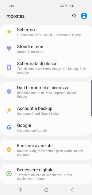Scorri e seleziona Dati biometrici e sicurezza