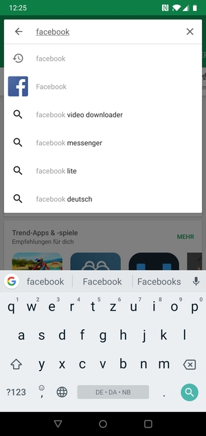 Geben Sie den Namen der App ein und wählen Sie Suchen