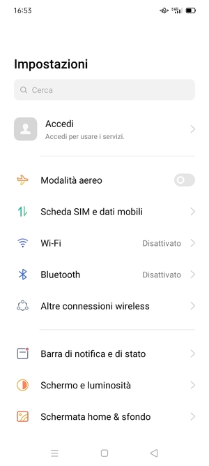 Seleziona Scheda SIM e dati mobili
