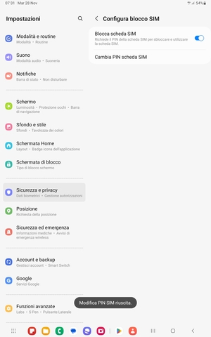 Il tuo PIN SIM è stato modificato