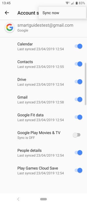 Select Sync now