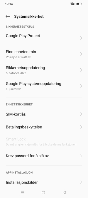 Velg  SIM-kortlås