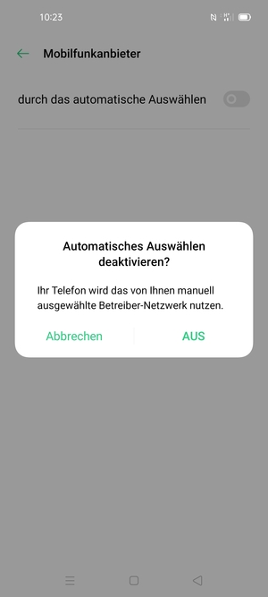 Wählen Sie AUS