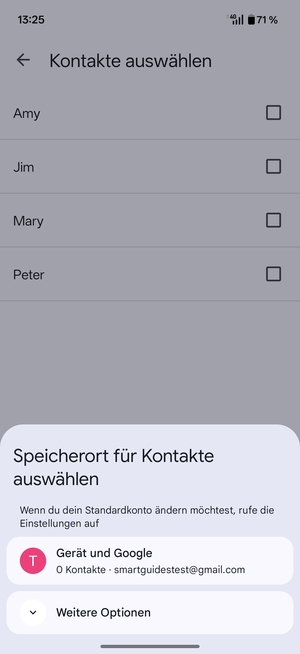 Wählen Sie  Gerät und Google