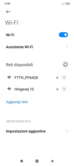 Seleziona la rete wireless a cui desideri connetterti