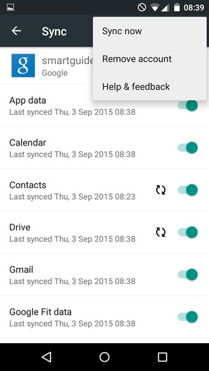 Select Sync now