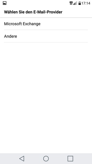 Wählen Sie Microsoft Exchange