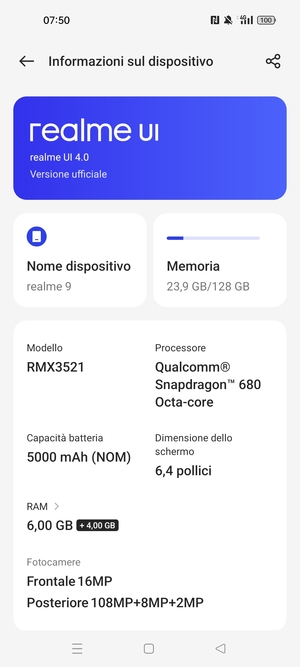 Seleziona realme UI
