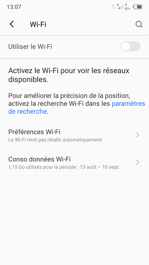 Activer le Wi-Fi