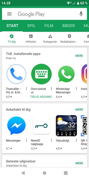 Vælg søgefeltet